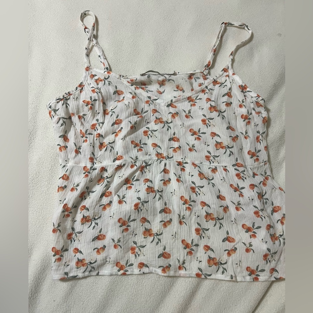 Abercrombie & Fitch light weight tank. Peach print. Adjustable straps. Sz small